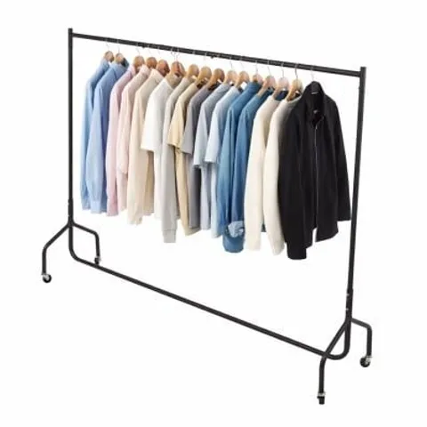 BOXED OYPLA 6FT GARMENT CLOTHES RAIL SUPER HEAVY DUTY ALL METAL BLACK