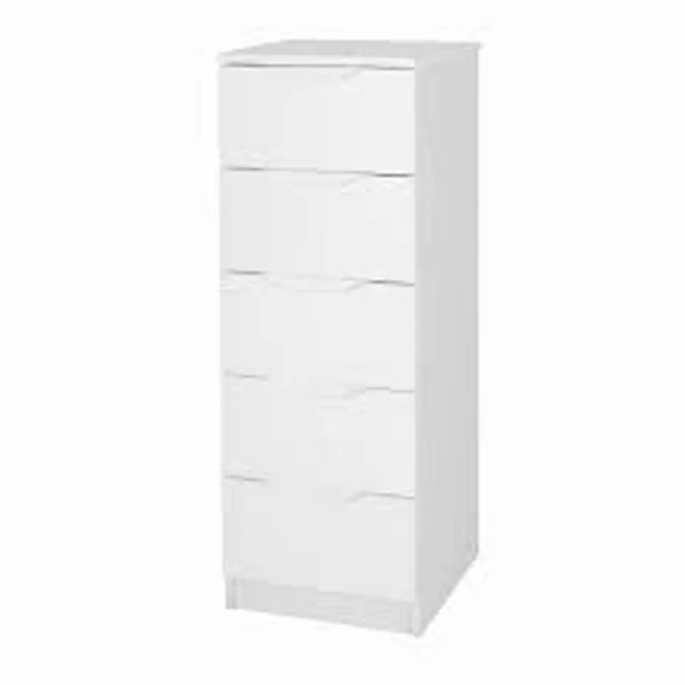 BRAND NEW BOXED ALTON CHEST OF DRAWERS TALL IN HIGH GLOSS ALPINE WHITE (1 BOX)