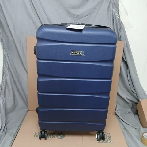 DENWUD blue hard-shell suitcase with 4 wheels - boxed 