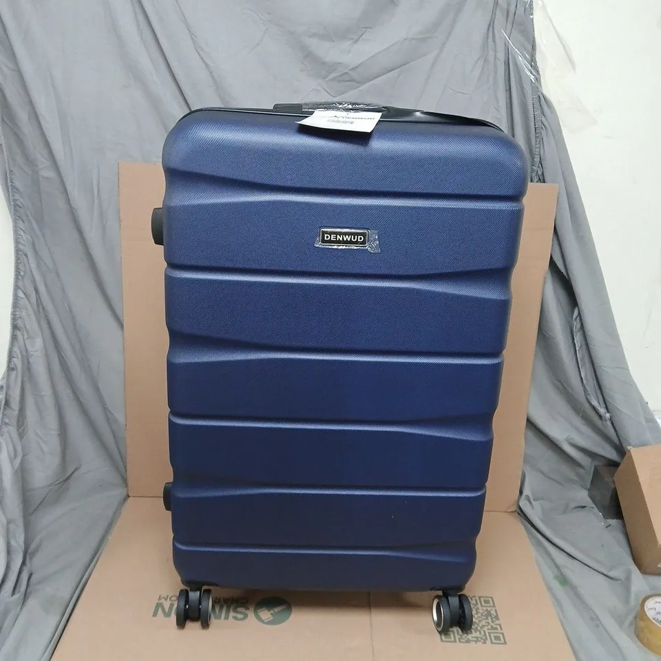 DENWUD blue hard-shell suitcase with 4 wheels - boxed 