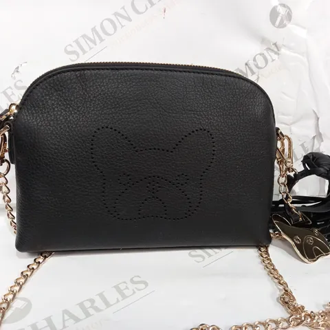 BLACK BEN DE LISI BELLPORT CHAIN DETAIL LEATHER CROSSBODY BAG