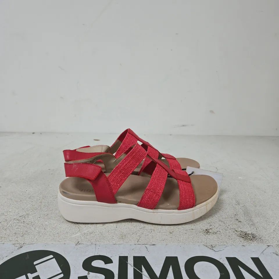 VIONIC WOMEN'S SANDALS - PINK STRAPS, WHITE PLATFORM SOLE SIZE UK 8