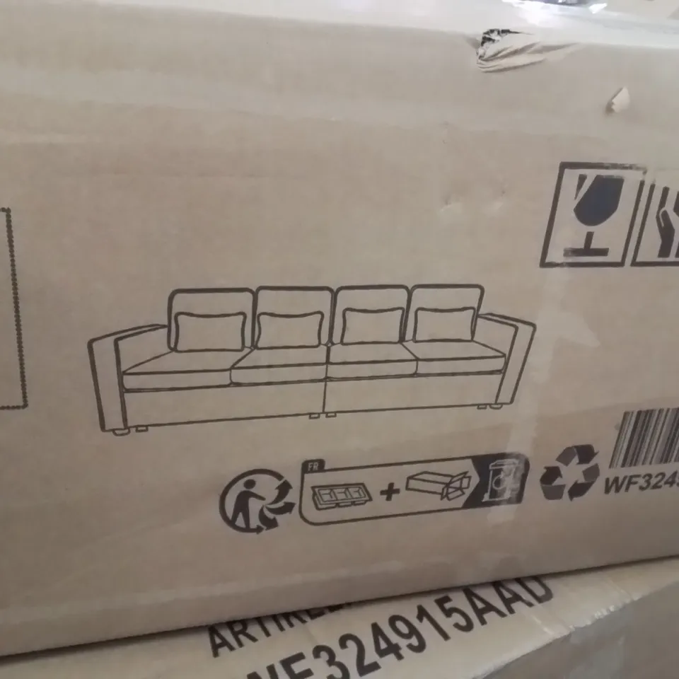 BOXED BOBI 19-PIECE UPHOLSTERED SOFA AND CHAISE [3 BOXES]