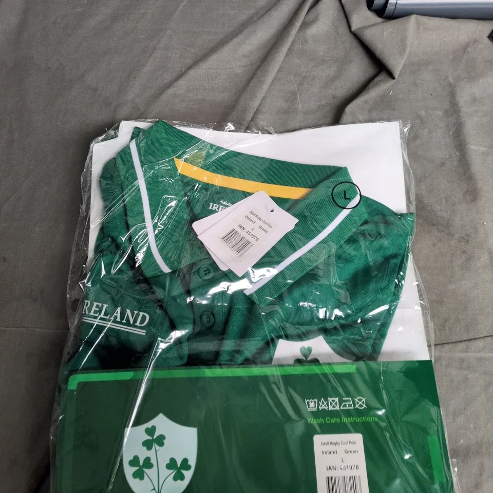 IRELAND RUGBY POLO SHIRT – GREEN, ADULT, SIZE L