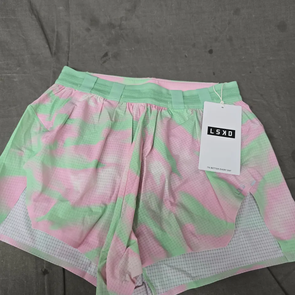 LSKD RACE DAY 3 LINED RUNNING SHORTS – MYSTIC PRINT - S