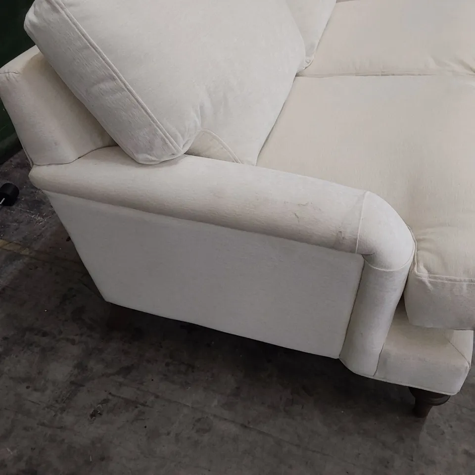 QUALITY BRITISH MADE LOUNGE Co THREE SEATER SOFA NATURAL FABRIC 
