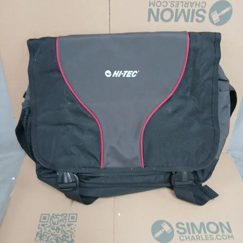 HI-TEC BLACK SHOULDER BAG WITH RED TRIM