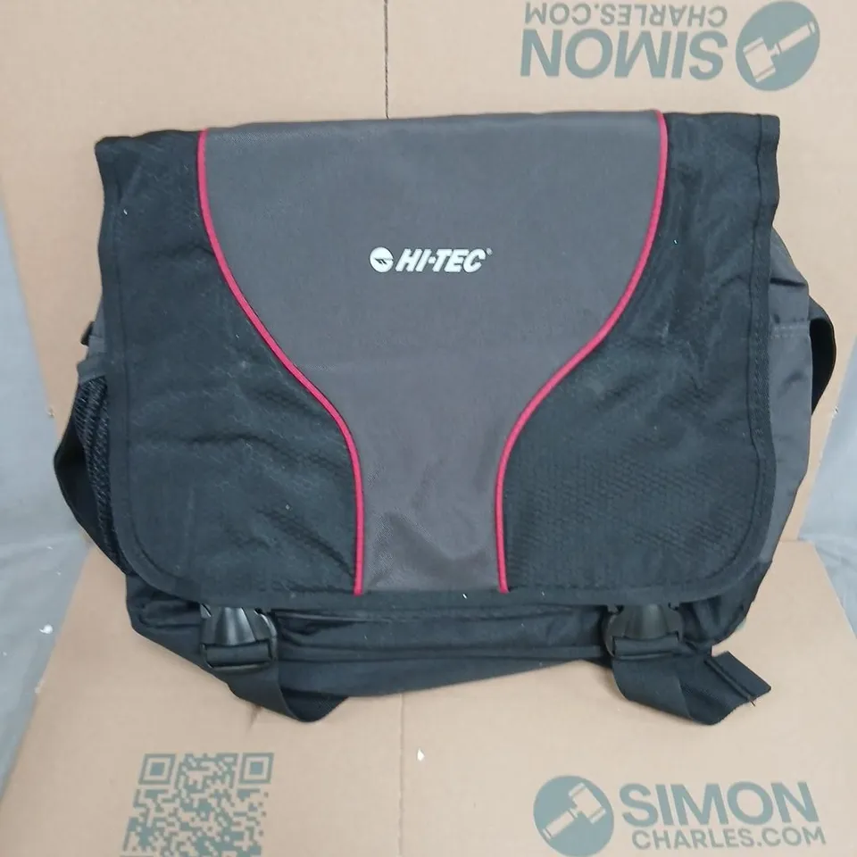 HI-TEC BLACK SHOULDER BAG WITH RED TRIM