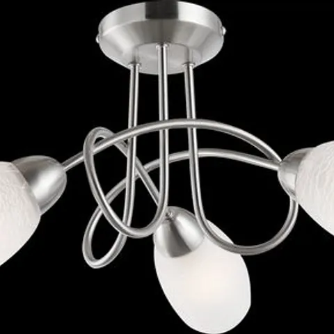 BOXED GLOBO LIGHTING MITIS NICKEL MATT CRACKLE CEILING LAMP - 63170-3