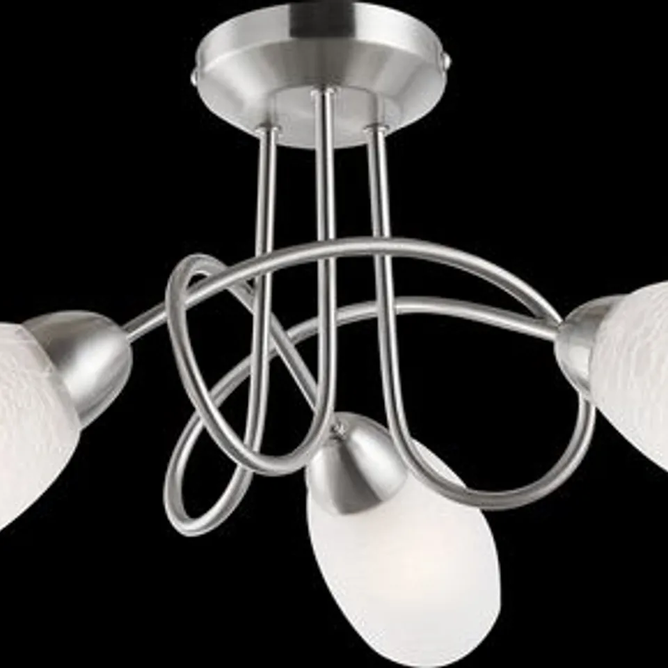 BOXED GLOBO LIGHTING MITIS NICKEL MATT CRACKLE CEILING LAMP - 63170-3