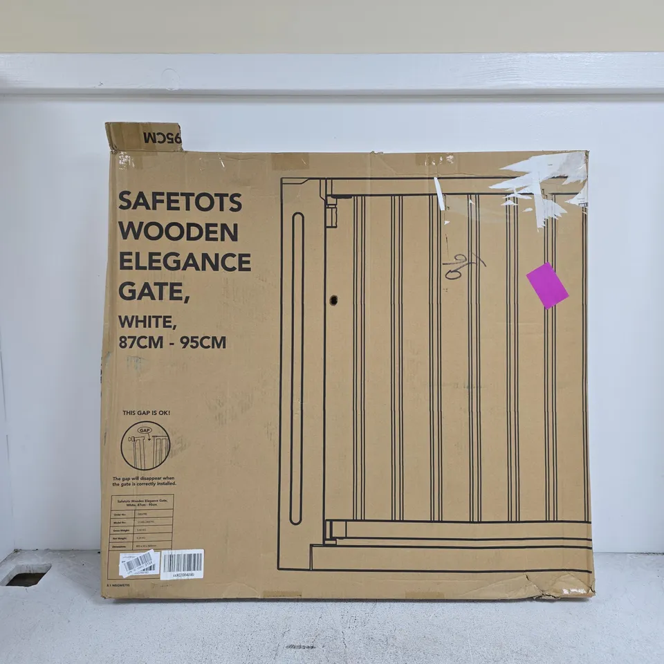 SAFETOTS WOODEN EXTENSION BABY GATE – BOXED