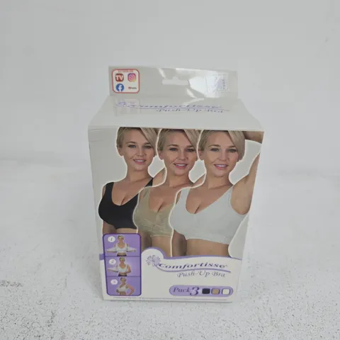BOXED COMFORTISSE PUSH UP BRA 3 PACK - LARGE