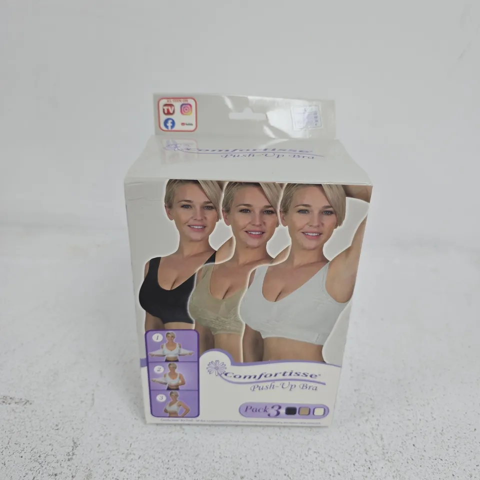 BOXED COMFORTISSE PUSH UP BRA 3 PACK - LARGE