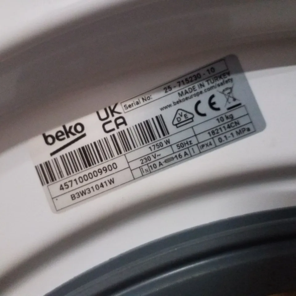 BEKO B3W31041W 10KG WASH, 1400 SPIN WASHING MACHINE - WHITE - A RATED