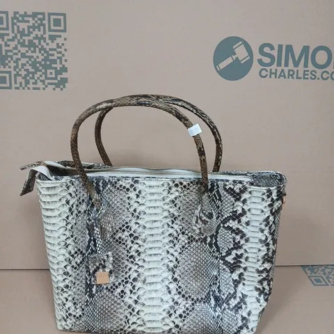 LA MAREY SNAKESKIN LEATHER TOTE BAG