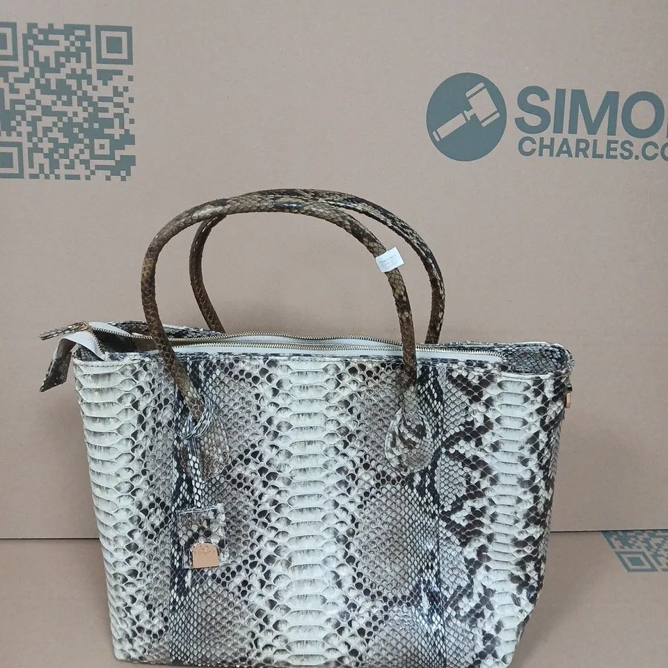 LA MAREY SNAKESKIN LEATHER TOTE BAG