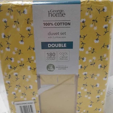 LOT OF 3 GEORGE LEMON/WHITE FLORAL SPRING DUVET SETS - DOUBLE