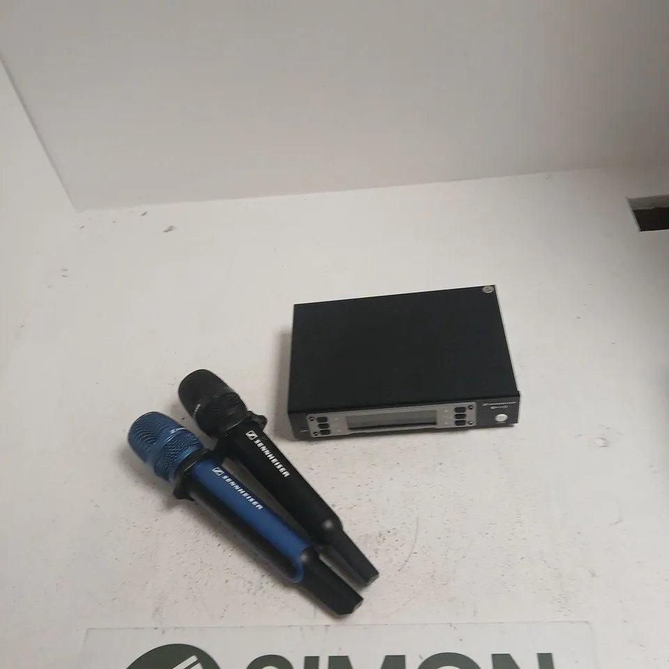 SENNHEISER DOUBLE-CHANNEL WIRELESS MICROPHONE SYSTEM WITH 2 HANDHELD MICS 
