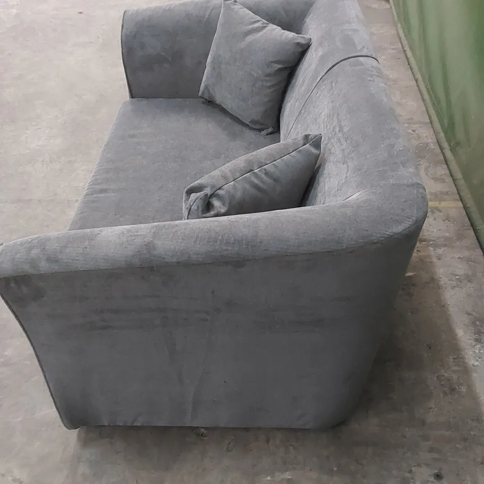 KENSTER SMALL 2 SEATER FABRIC UPHOLSTERED SOFA - DARK GREY 