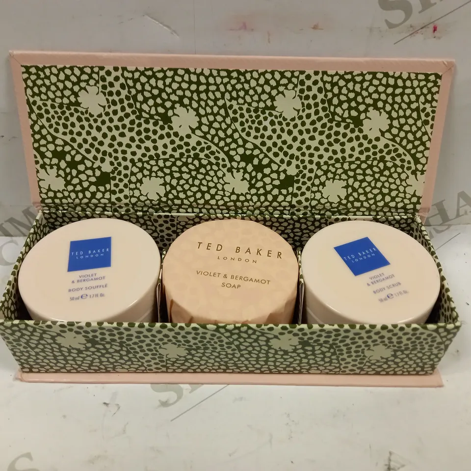 TED BAKER LONDON VIOLET & BERGAMOT BODY CARE SET 