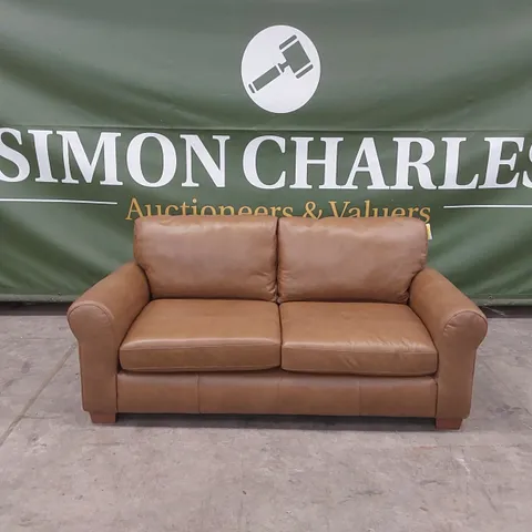 BAILEY 3 SEATER LEATHER SOFA - TAN