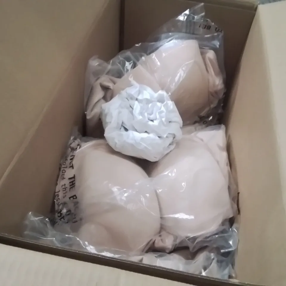 BOX CONTAINING APPROXIMATELY 8 BRAND NEW SIMPLY BE FL SMOOTHING SLIP BODYSUIT LATTE 48C