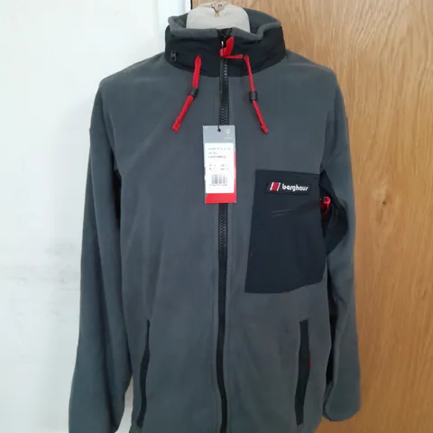 BERGHAUS ASCENT FLEECE JACKET IN GREY/BLACK IN SIZE L