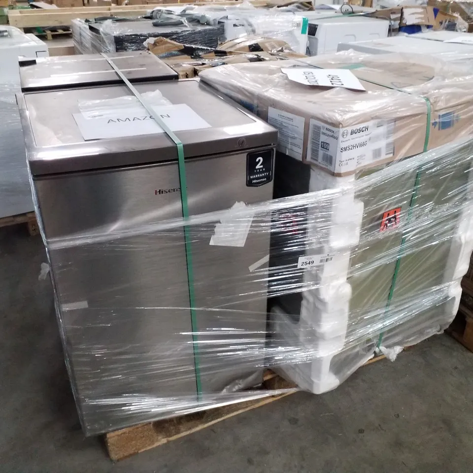 PALLET OF APPROXIMATELY 4 UNPROCESSED RAW RETURN WHITE GOODS TO INCLUDE;