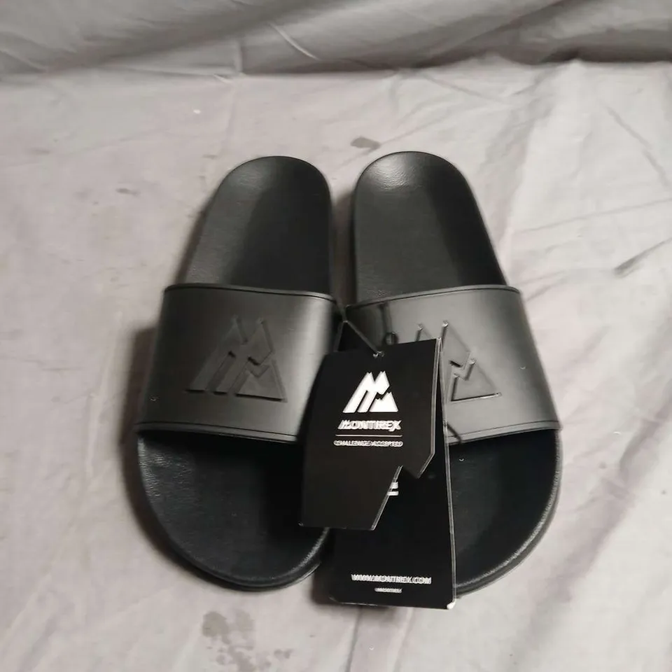 MONTREX BLACK SLIDE SANDALS – size uk 9