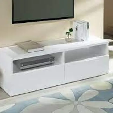 BRAND NEW BOXED MANHATTAN WHITE 2-DRAWER MEDIA UNIT (1 BOX)