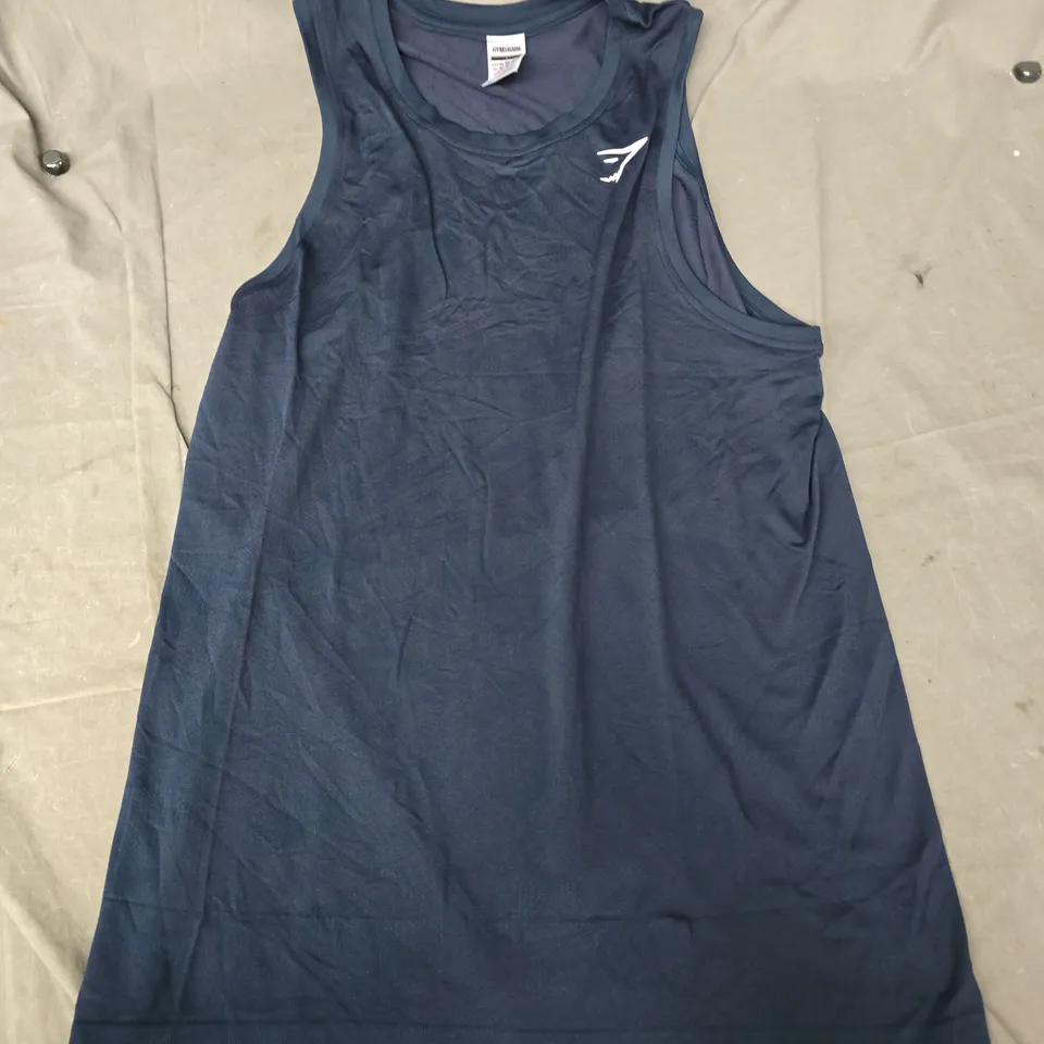 GYMSHARK GEO SEAMLESS TANK IN NAVY - LARGE