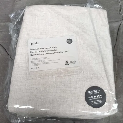 WEST ELM EUROPEAN FLAX LINEN CURTAIN IN BEIGE (48X108IN)
