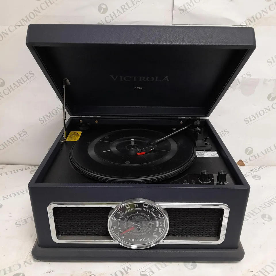 BOXED VICTROLA VTA-801B TURNTABLE IN NAVY