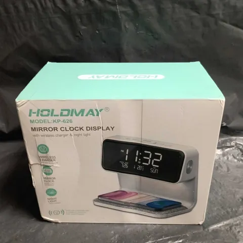 HOLDMAY KP-626 MIRROR CLOCK DISPLAY WITH WIRELESS CHARGER 