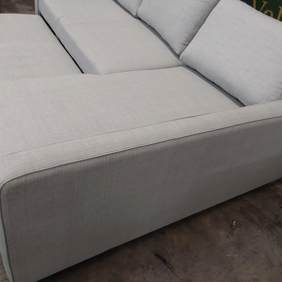 DESIGNER CHAISE SOFA WITH PULL OUT BED GREY FABRIC