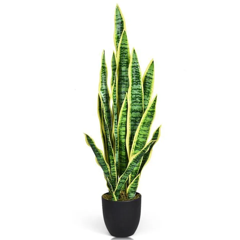 BOXED COSTWAY 93CM ARTIFICIAL SNAKE PLANT WITH POT