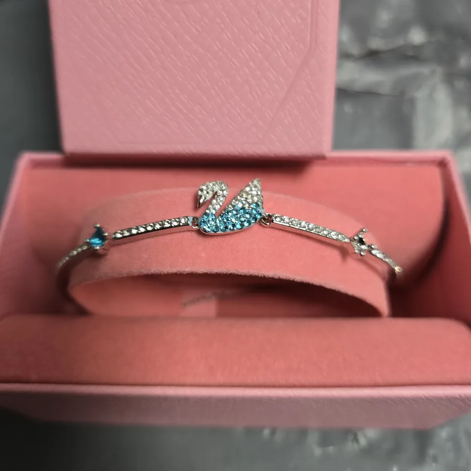 SWAROVSKI SWAN-SHAPED CRYSTAL BRACELET WITH BLUE STONES