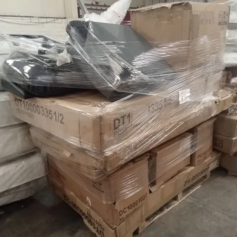 PALLET OF ASSORTED DESIGNER INCOMPLETE FURNITURE PARTS AND PIECES