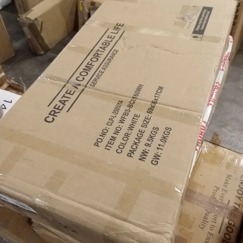 BOXED WALL HUNG WHITE SHELVING UNIT