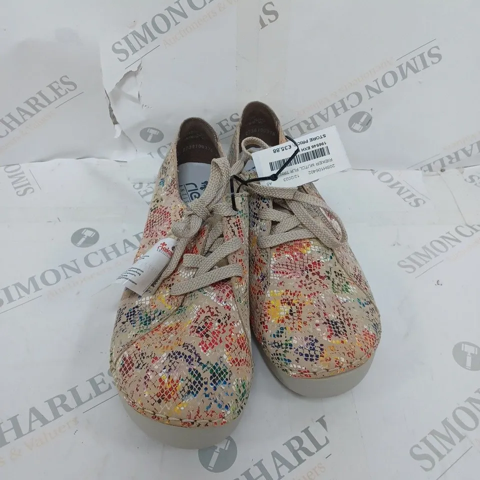 RIEKER MULTICOLOURED FLORAL PRINT TRAINER SIZE 8