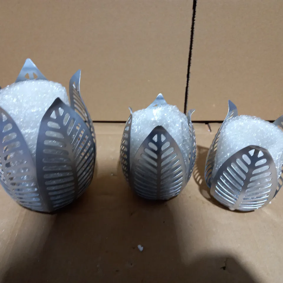 ALISON CORK SET OF 3 CANDLE HOLDERS WITH LED CANDLES COLLECTION