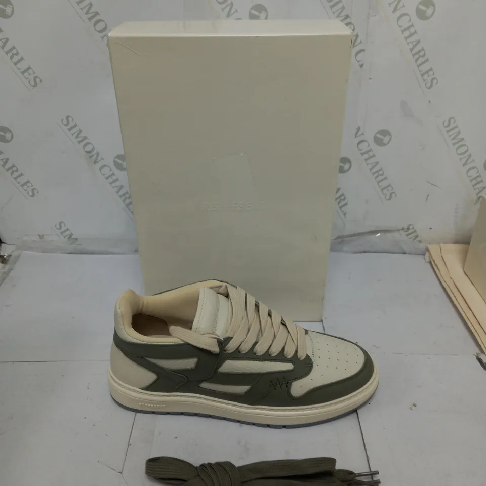 BOXED PAIR OF REPRESENT REPTOR LOW KHAKI/CREAM SIZE 42 