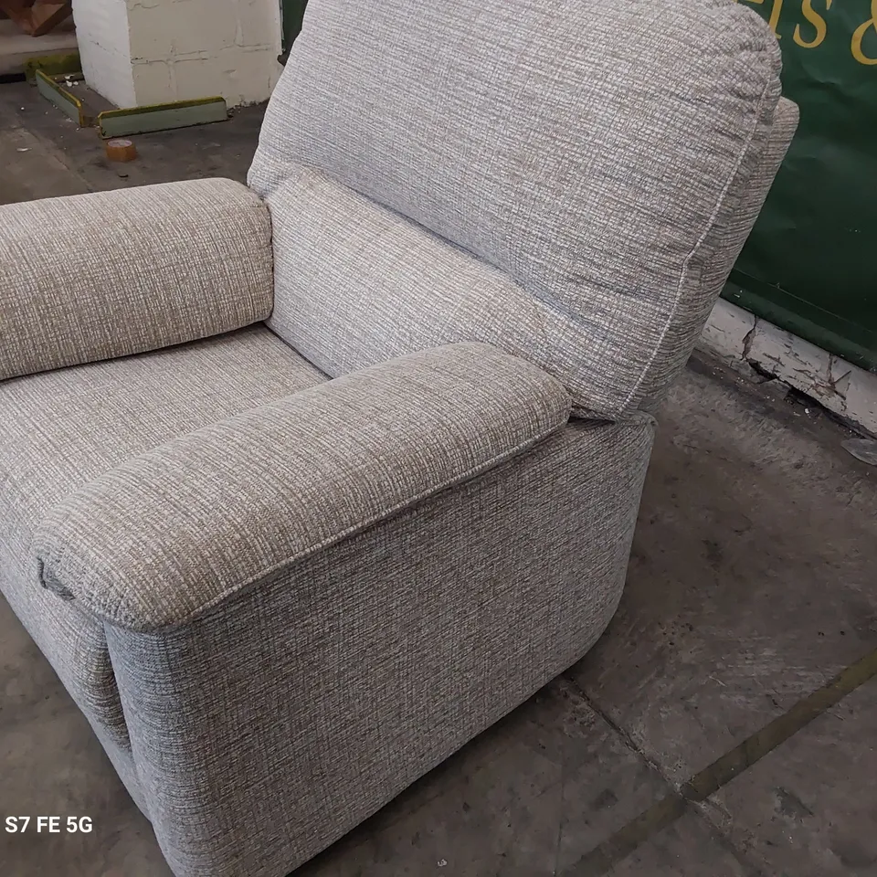 QUALITY BRITISH DESIGNER G PLAN CHADWICK POWER RECLINING EASY CHAIR LOOM SHALE FABRIC 
