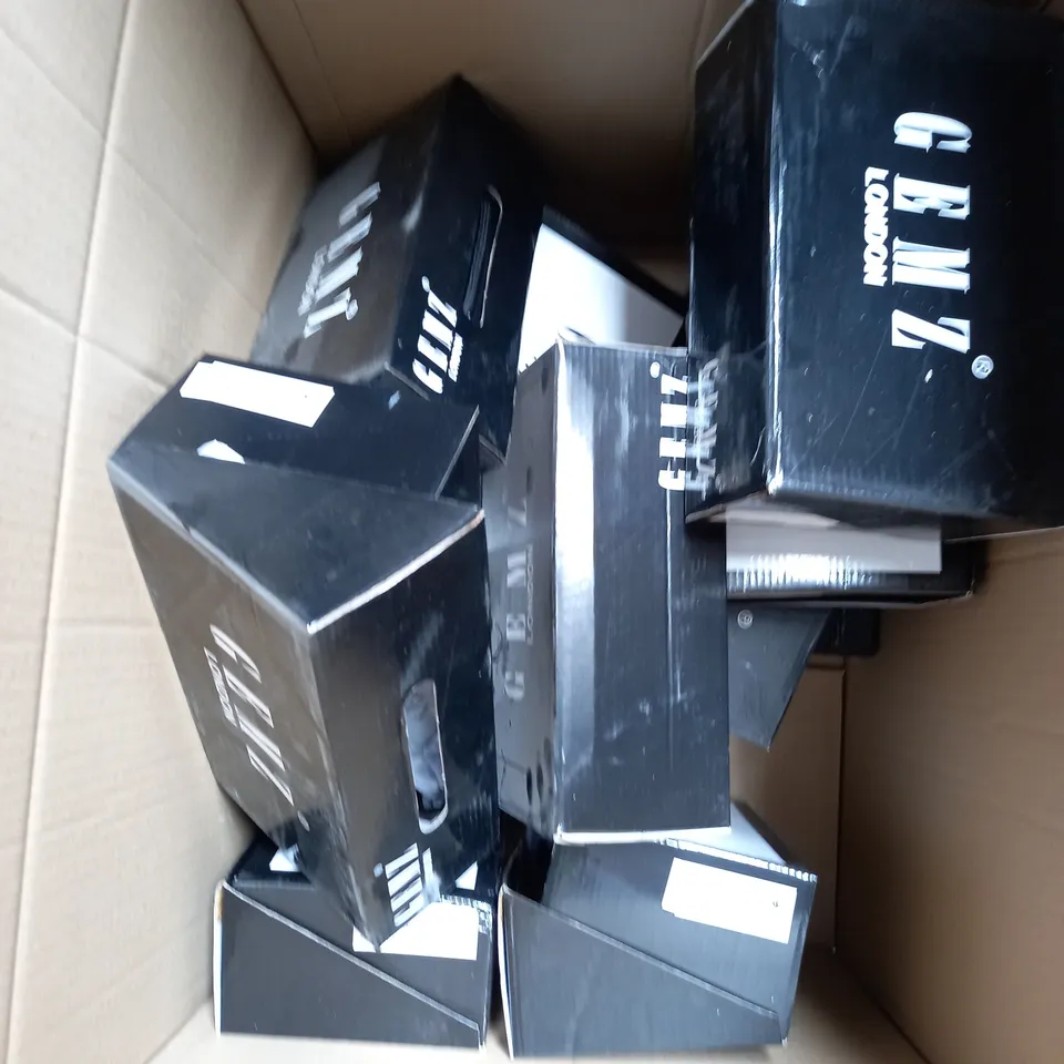 BOX OF APPROX 12 PAIRS OF GEMS RHINESTONE STRAP HEELS IN BLACK - VARIOUS SIZES