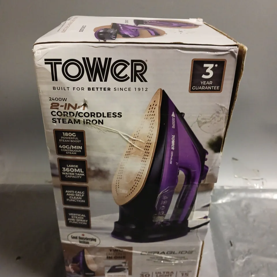 BOXED TOWER 2IN1 CORDLESS STEAM IRON