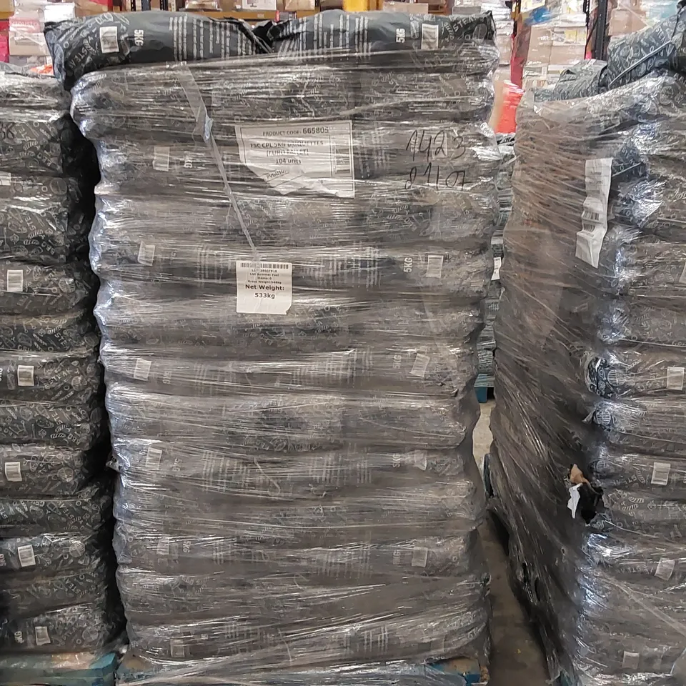 PALLET OF APPROXIMATELY 96X 5KG BAGS OF CHARCOAL BARBECUE BRIQUETTES