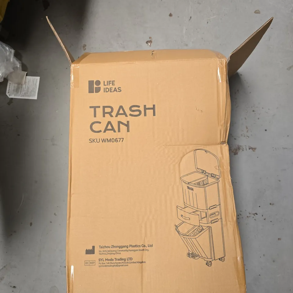 LIFE IDEAS TRASH CAN – WM0677, PLASTIC WASTE BIN, BOXED