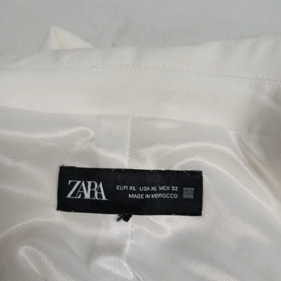 ZARA WHITE DRAPED DRESS – WOMEN'S XL (EU XL, US XL)