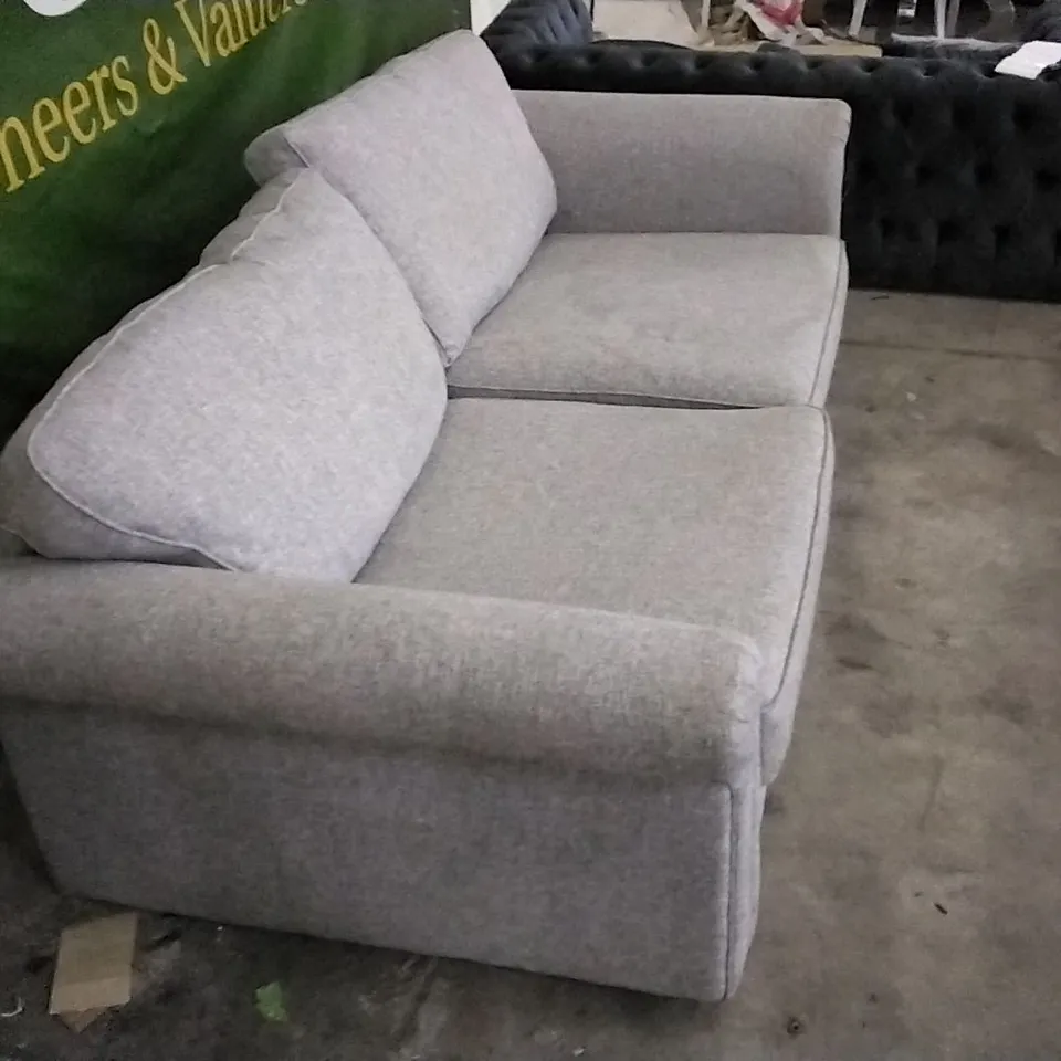 QUALITY LIGHT GREY FABRIC 3 SEATER SOFA 