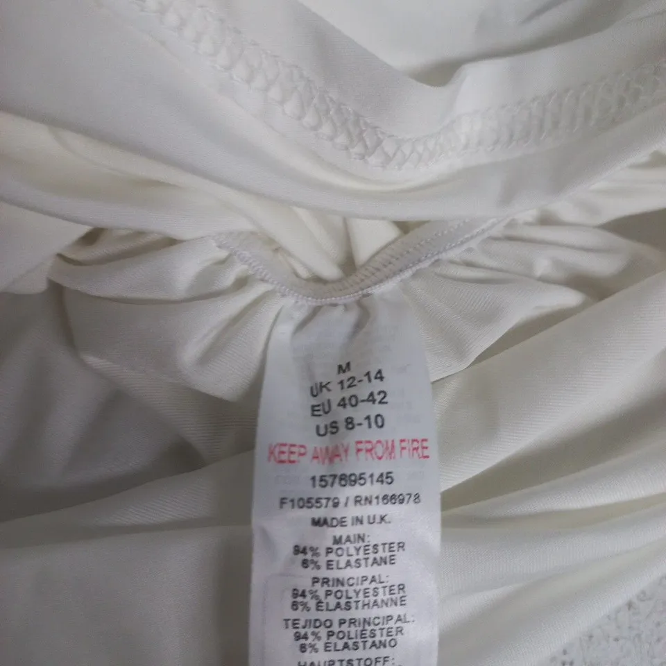 MISS SELFRIDGE WHITE V-NECK RUCHED TANK TOP – UK 12-14 (EU 40-42, US 8-10)